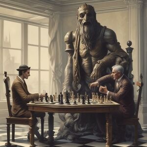 Vintage Chess Match Art Print